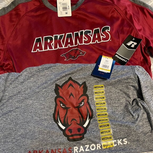 Two Arkansas Razorbacks shirts (M & L) both NWT, excellent condition - Picture 4 of 7
